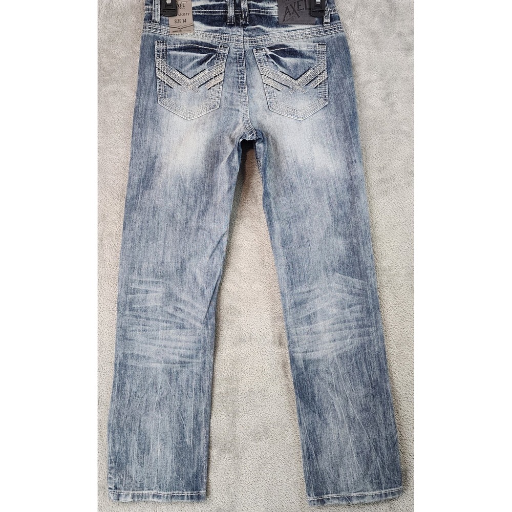 Axel Goodspeed Jeans Boys Size 14 Blue Medium Wash Straight Leg Adjustable